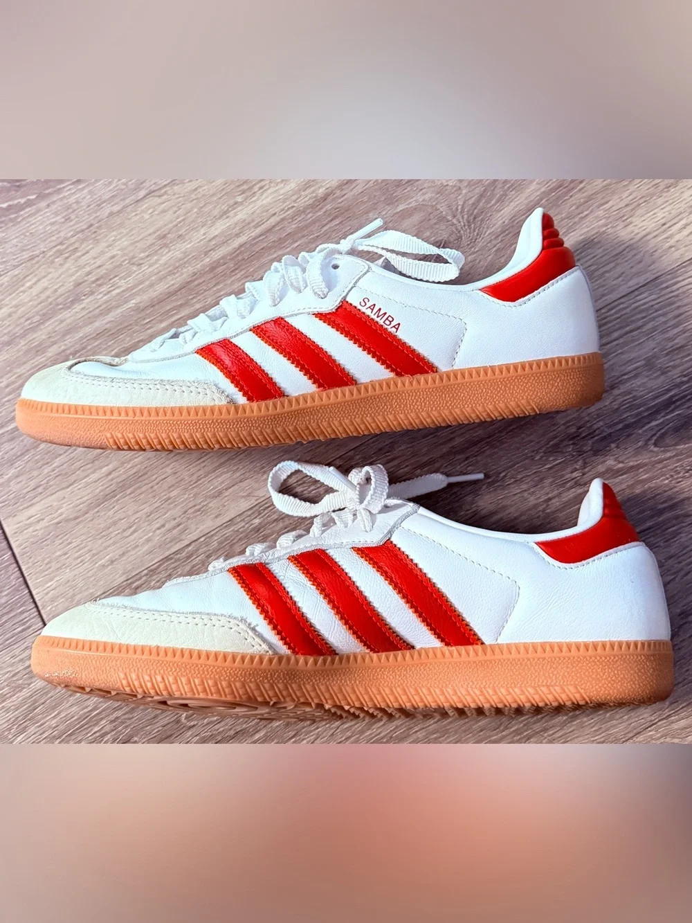 adidas White & Red Samba Sneakers size 9